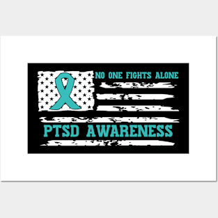 No One Fights Alone PTSD Awareness Posters and Art